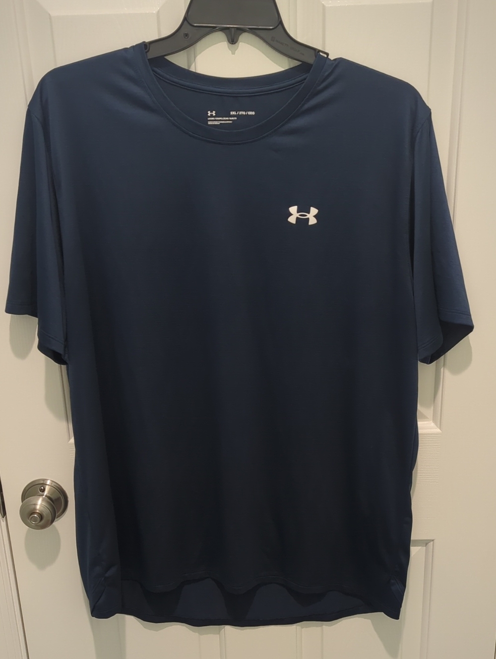 Under Armour Men's Short Sleeve Performance Tee — Navy Blue with White Logo